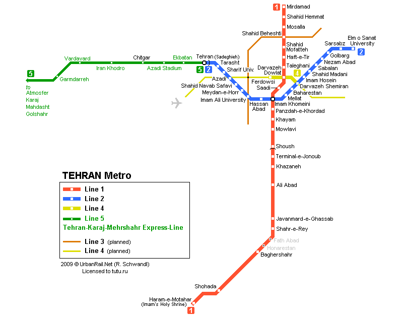 Карта метро г.Тегеран. Схема метрополитена: Тегеран.?>