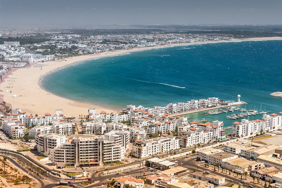 Пляж в Агадире, Марокко. 